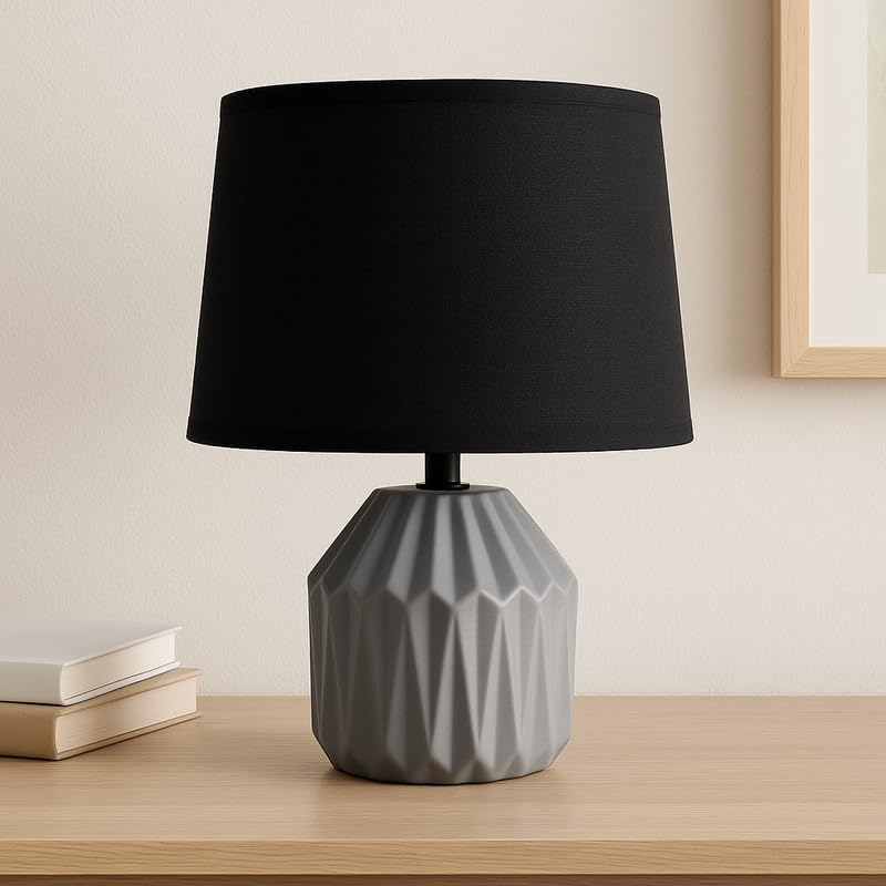 96 Pieces Black Ceramic Table Lamps with Modern Design for Home and Office Decor