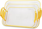 72 Pieces Clear Acrylic Serving Tray Sets with Handles - Stylish Home and Office Decor in Gold (Perfect for Entertaining – Organizing – and Serving)