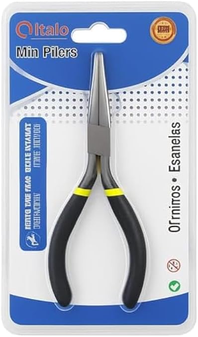 4.5-inch Needle Nose Mini Pliers - Black, Precision Long Nose Pliers for Electronics, Jewelry, Crafts, DIY