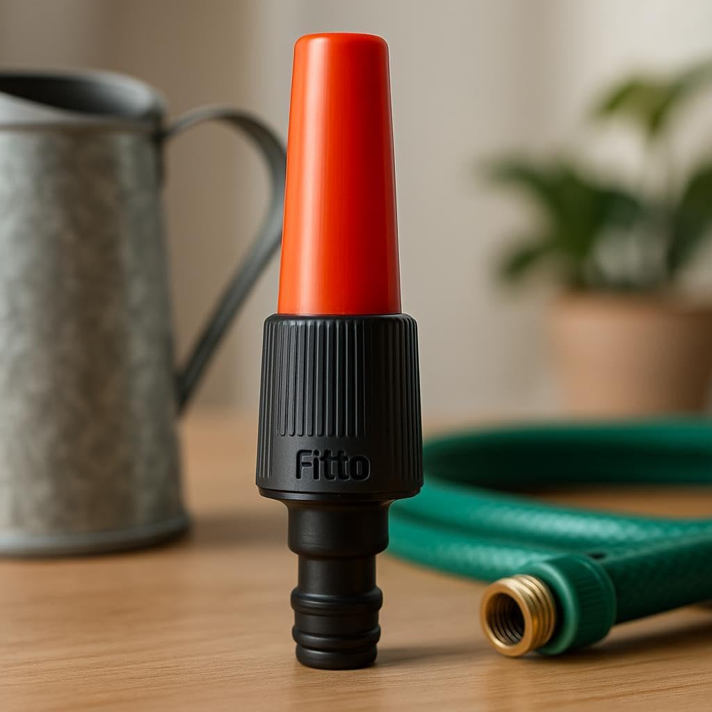 5-Inch Snap-In Spray Nozzle with Black Base and Red Tip for Hoses