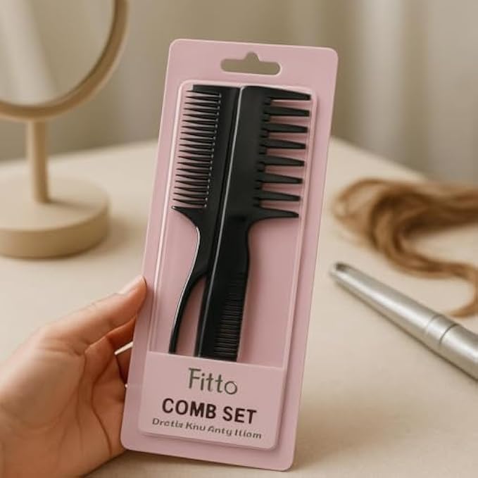 96 Pieces Professional Hair Styling Comb Set - 6pc Salon Comb Kit: Tail Combs (Cutting Comb – Wide-Tooth Detangling Comb – Barber Comb – Anti-Static Heat Resistant)