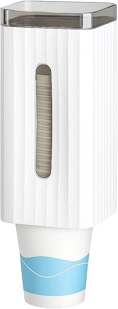 Cup Dispenser, Water Cooler Cup Holder Wall Mount Fit 5oz - 7oz Cups, Pull Type Disposable Cup Dispenser for Home Office
