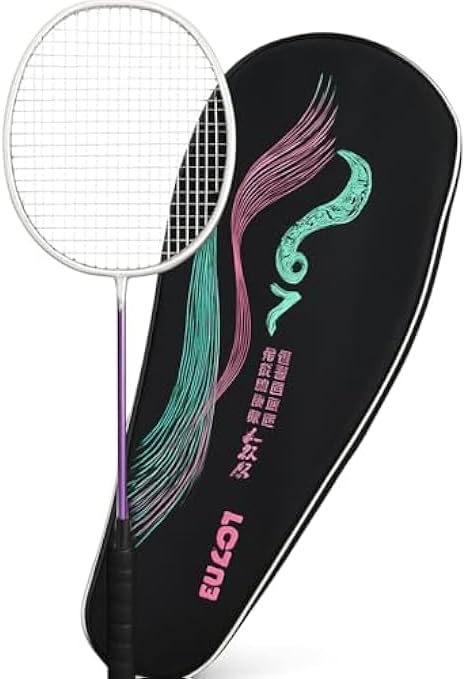 Premium White Badminton Racquet Pair - Lightweight & Durable