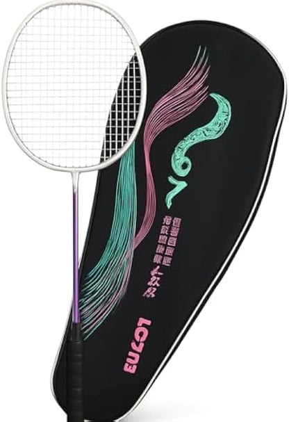 Premium White Badminton Racquet Pair - Lightweight & Durable