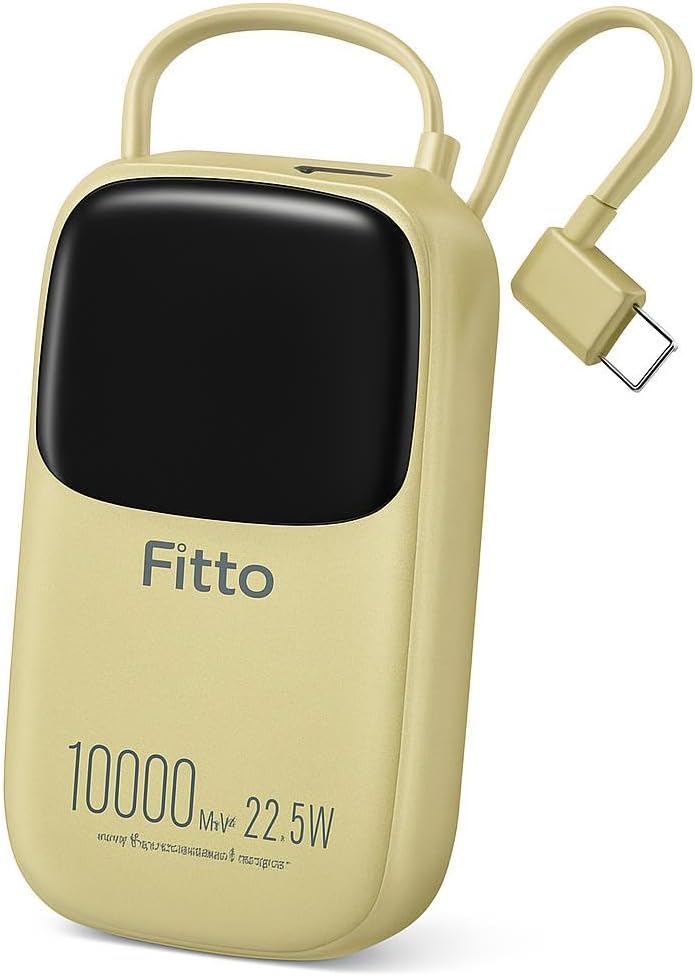 10000 mAh Power Bank, 22.5W Fast Charging, Type C & Lightning, Gold