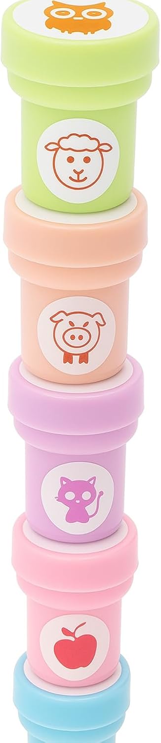 120 Pieces 6 Assorted Animal Stamps (25mm for Craft and Art Projects)