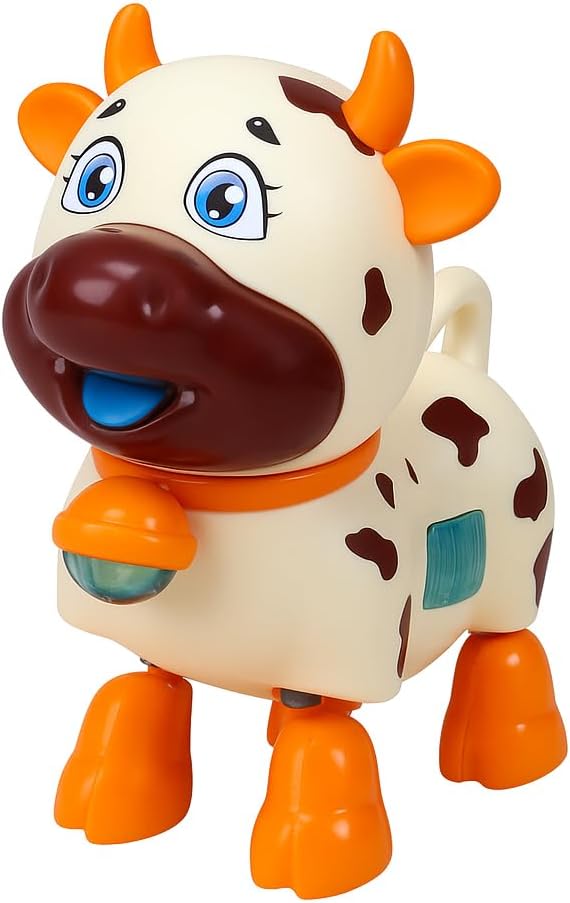 96 Pieces Cow Musical Toys Baby Dancing Walking Baby Cow Toys With Music And LED Lights Swinging Cow Robots Sound Preschool Educational Toy
