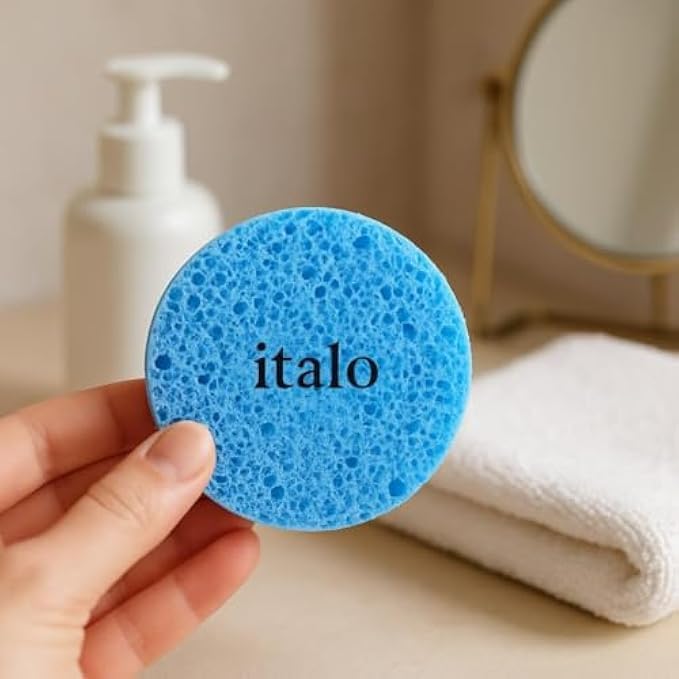 120 Pieces Blue Makeup Removal Sponge - Reusable Washable Facial Cleansing Sponge & Makeup Remover Pads for Face (Eyes & Sensitive Skin)