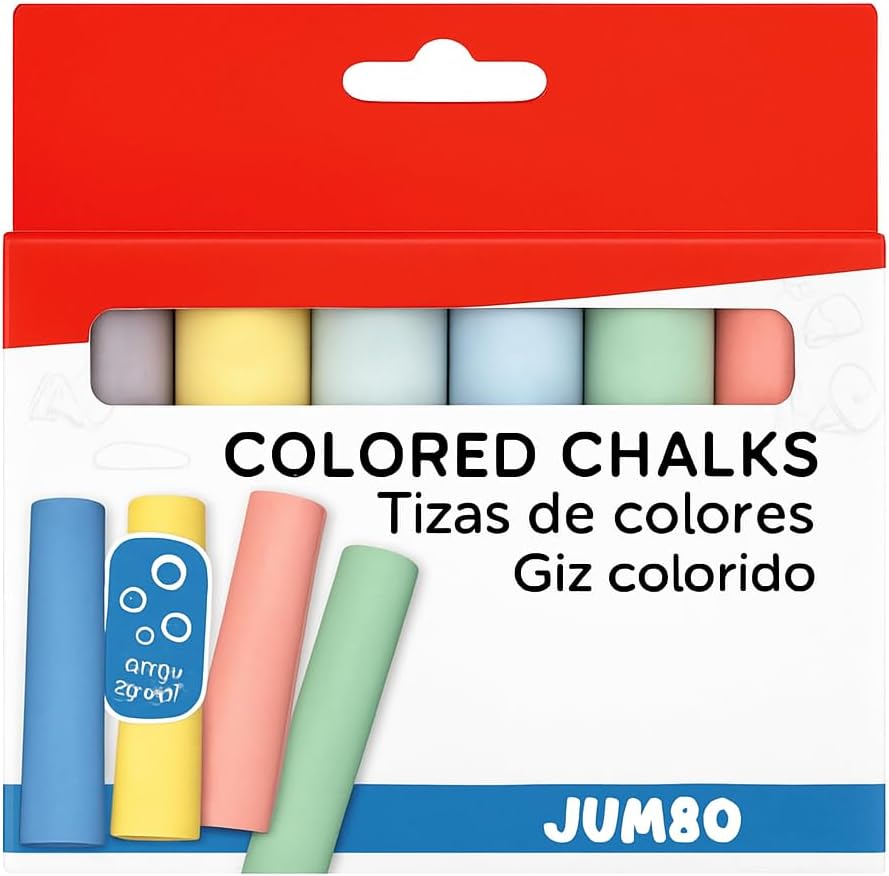 120 Pieces Assorted Chalk Sticks 6 Packs (2.5cm x 10cm – Multicolor Chalk for Blackboard – Art – Craft – School Supplies)