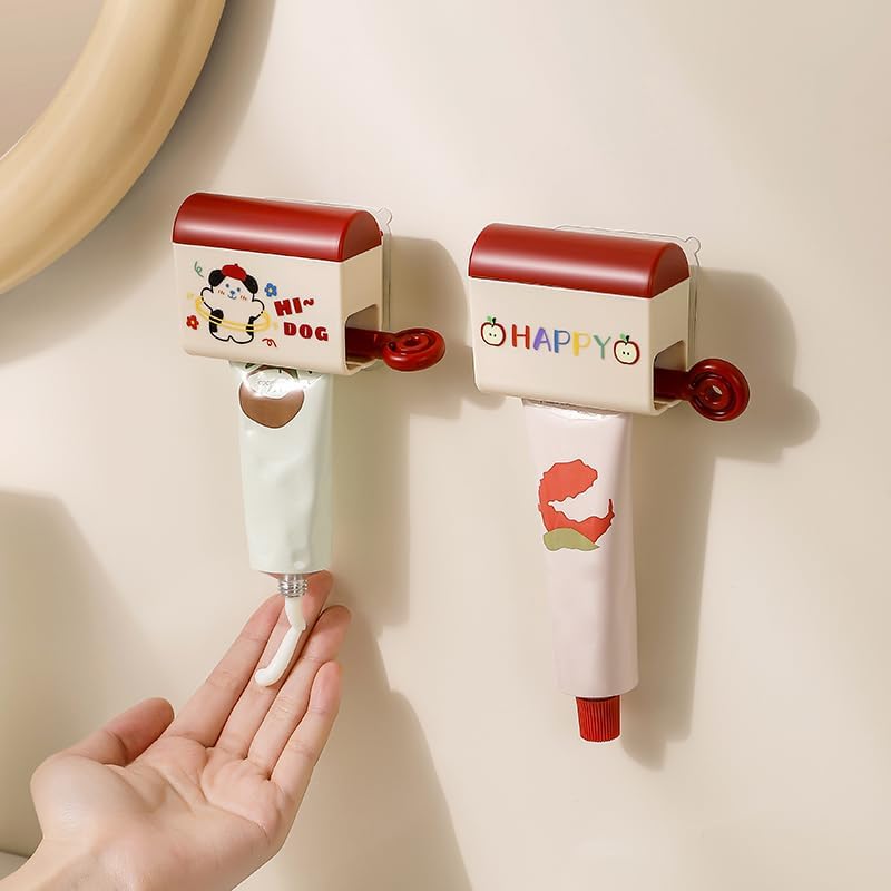 Toothpaste Squeezer – Red and Cream Color