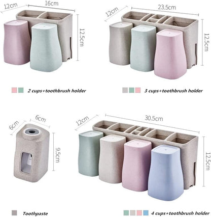 Toothpaste Toothbrush Holder, Multi-functional Storage, Space Saving, Convenient Bathroom Accessories, Automatic Toothpaste Dispenser