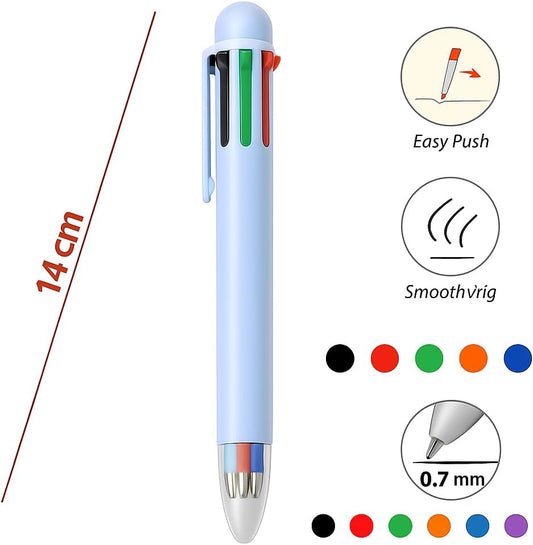 0.7mm 4 in 1 Ballpoint Pen, 14cm - Multi-Color Writing Instrument