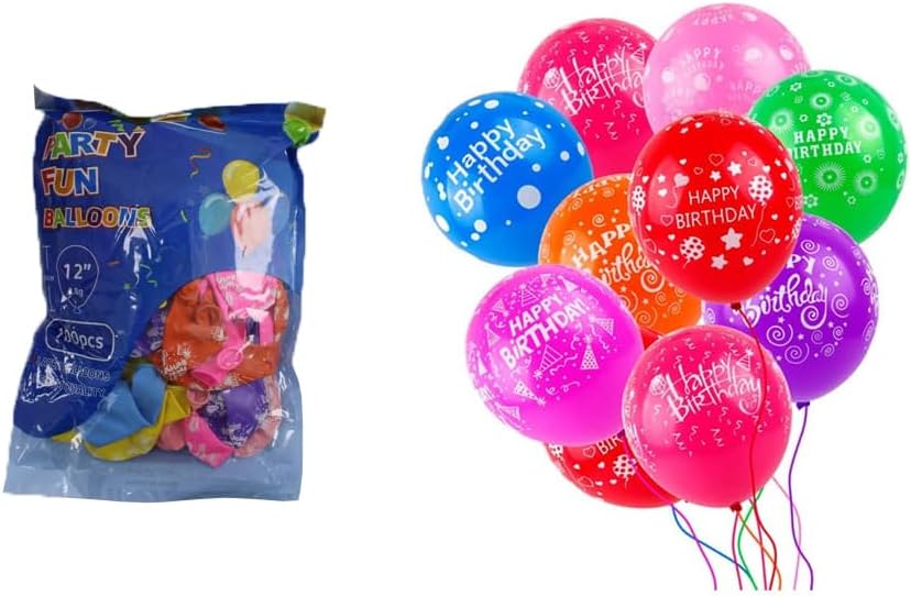 96 Pieces Latex Party Balloons 100 Pieces (12 Inch Assorted Colors for Birthday & Celebration Decoration – Amazon.ae Party Supplies)