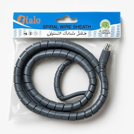 Spiral Cable Wrap Wire Sheath - Grey, Flexible Spiral Cable Sleeve for Cable Management, Cord Organizer, Wire Protector for Home Office Car