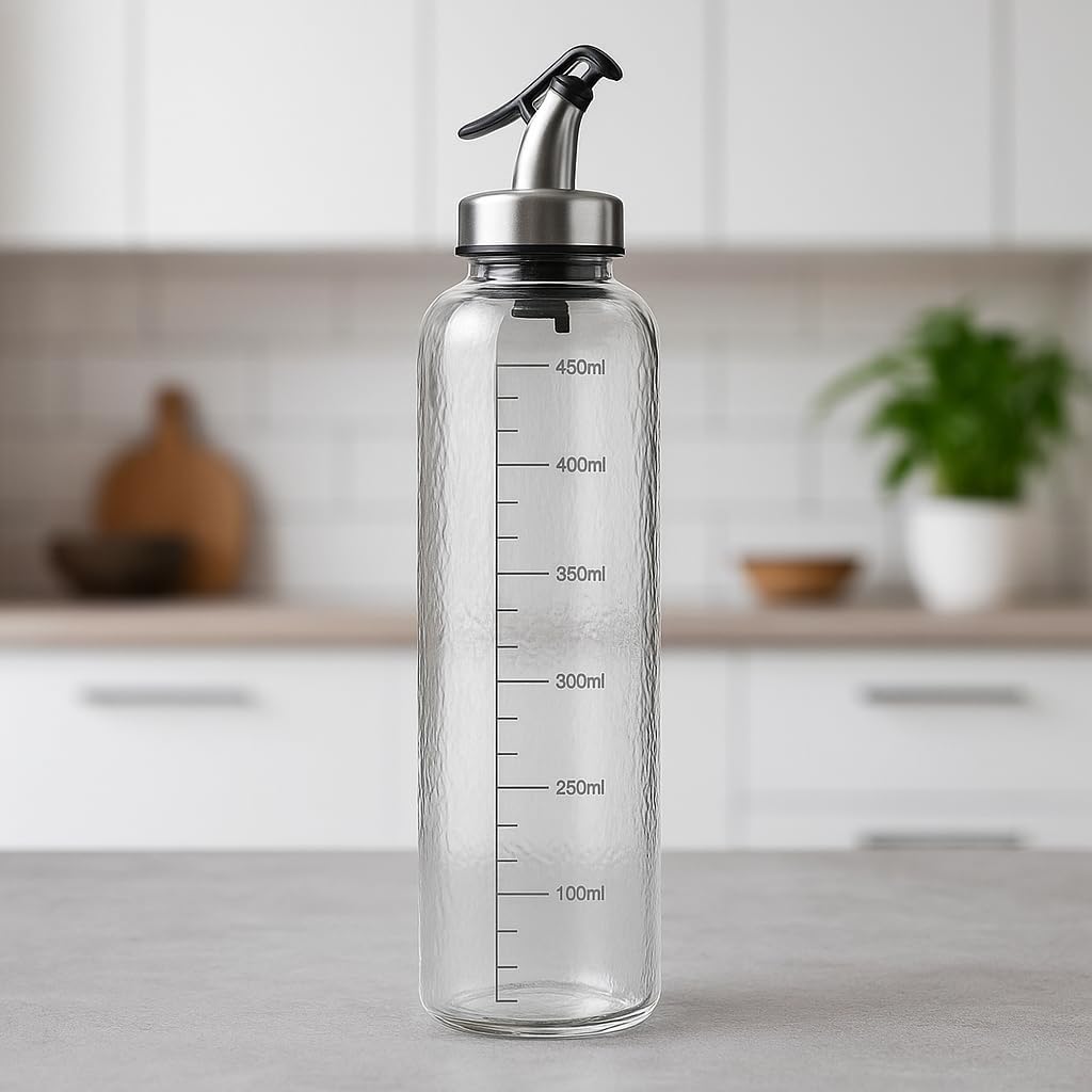 Glass Oil Dispenser, 500ml – Durable and Elegant Kitchen Accessory for Storing Cooking Oils