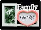 96 Pieces Family Photo Frames with Dual Picture Slots (Decorative Family Text – Black with White Border and Pink Love Shape)
