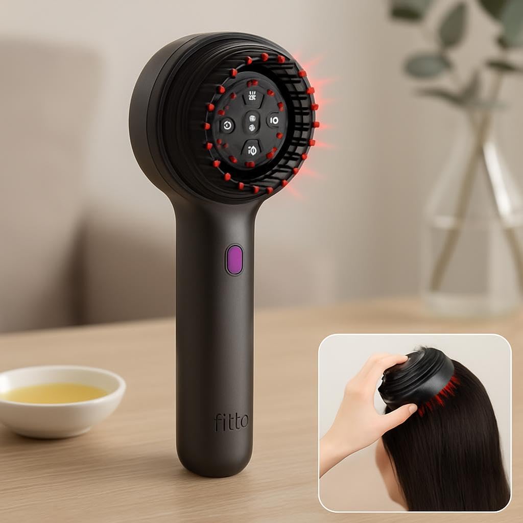 3-in-1 Electric Hair Oil Applicator & Scalp Massager, Black