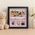96 Pieces Baby Girl Photo Frames with Black Frame and Pink Border (4 Picture Slots for Nursery Decor)