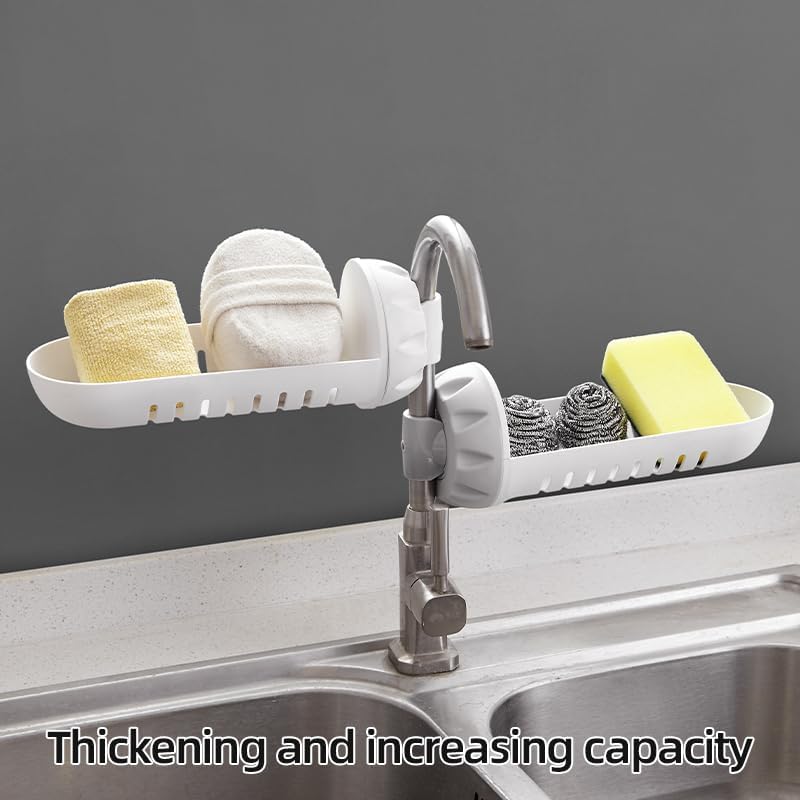144 Pieces Dual Tier Faucet Shelvings (Lightweight PP MaterialLight Grey/Dark Grey)