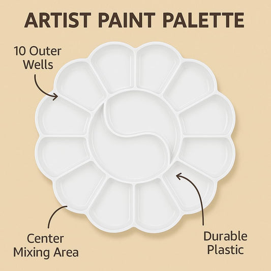 Painting Plate 145mm x 145mm White, 1 PC, Ideal for Art Projects and Crafts