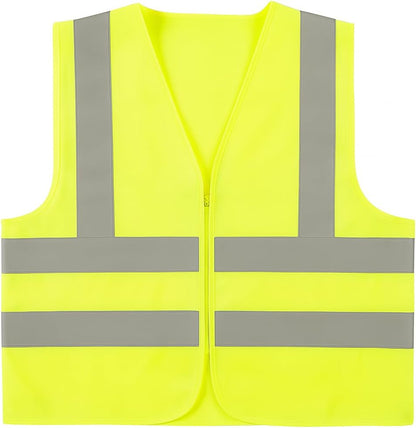 Reflective Vest - Sleeveless Yellow Working Clothes for Safety | High Visibility Reflective Gear for Construction, Traffic, Road Work, Outdoor Activities, and Night Work