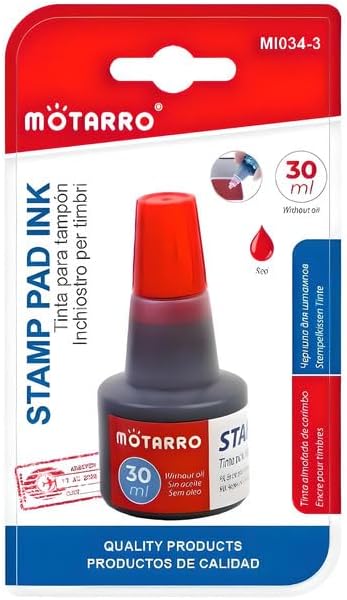 30ml Red Stamp Pad Ink for Documents & Crafting