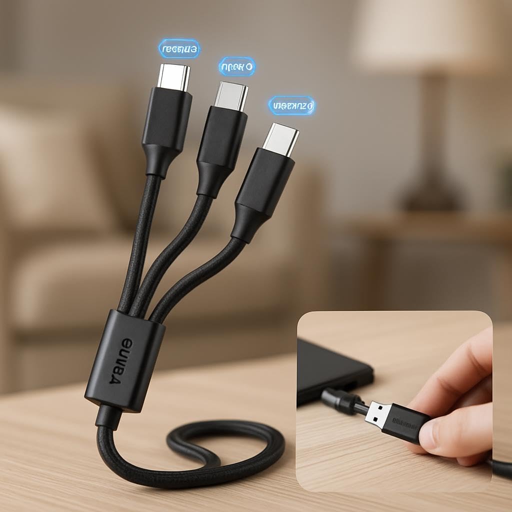 120 Pieces 3 in 1 Data Cables (USB to Micro USB – Type C – Lightning – 3.0 Amp – 1.5m – Black)