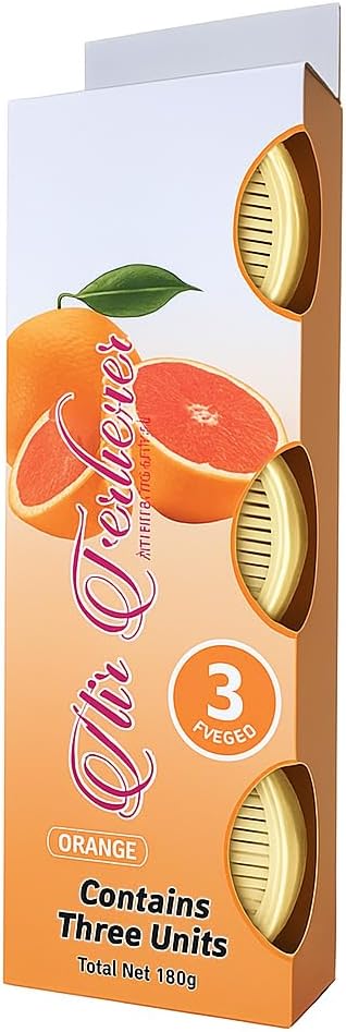120 Pieces Car Air Freshener Orange Scent Pack ofs (3 Long Lasting Hanging Perfume for Car Interior)