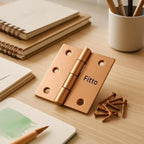 96 Pieces Copper Plated Hinges with Screws - Door & Cabinet Hinges (Butt Hinges for Furniture & Cupboard – Decorative Copper Finish)