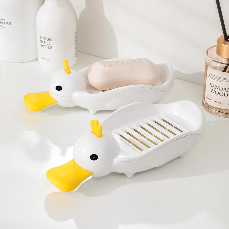 144 Pieces Lovely Duck Drain Soap Dishes (Cute Design – Pack of 1 – White)