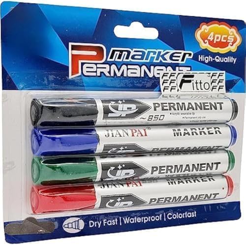 '- Permanent Marker Fine Pointed 4pcs Set