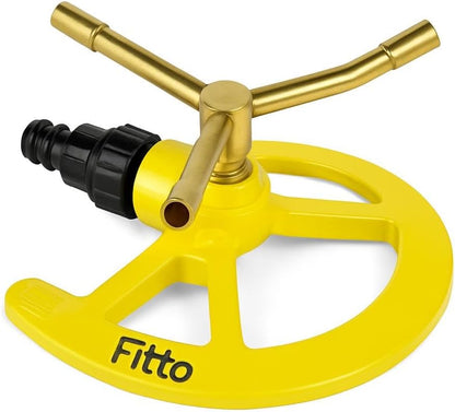 Yellow Circular Lawn Sprinkler Head with Adjustable Arms for Efficient Irrigation