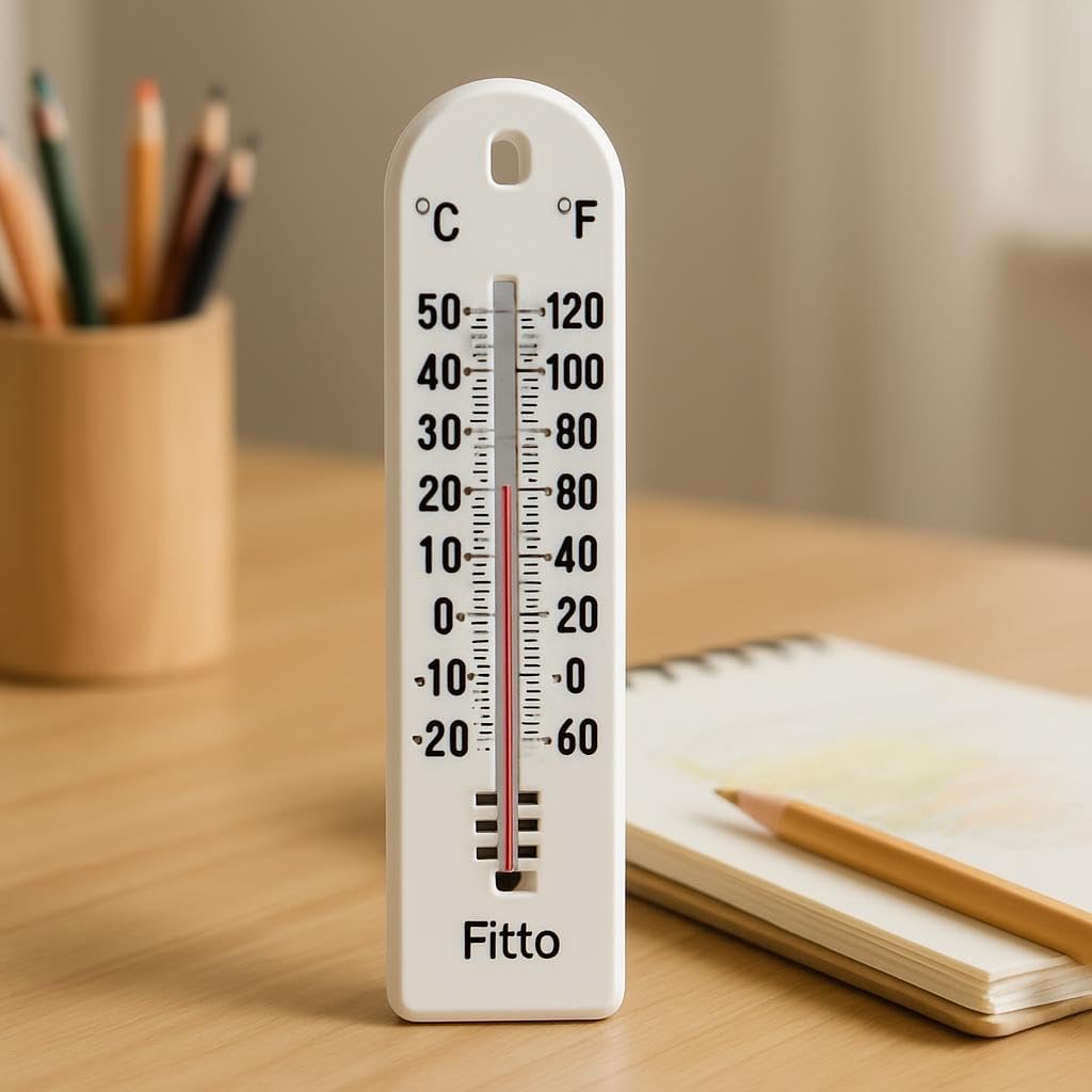 96 Pieces Vertical Wall Thermometers (20.2x4.4cm – Dual Scale (°C/°F) – Battery-Free – Indoor/Outdoor Use for Home – Office – Garden – and Greenhouse)