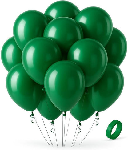 Green Latex Balloon 12 Inch, 2.8gms Metallic Green, Pack of 100 for Party & Event Decor