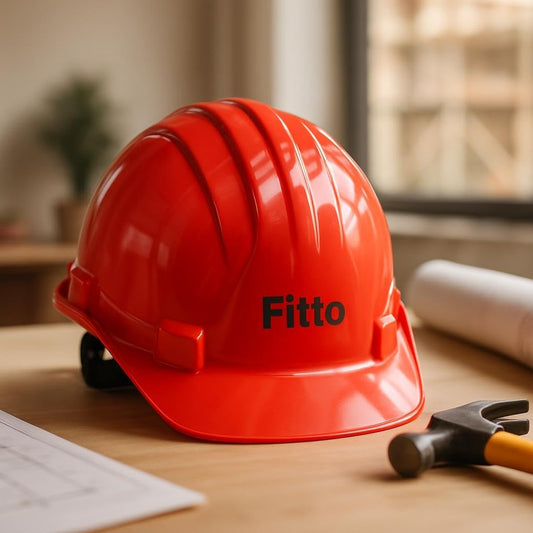 Red Hard Hat for Construction Safety, Durable Head Protection