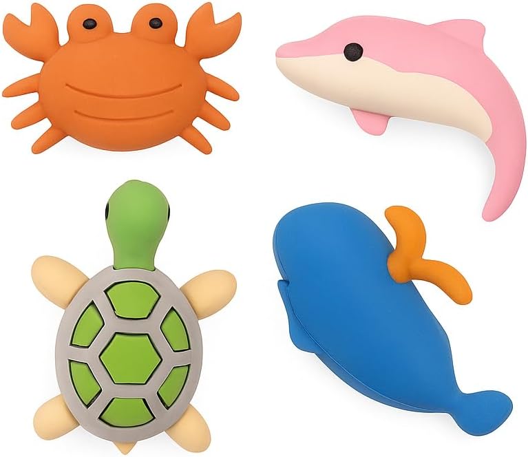 120 Pieces 4-Piece Sea Animal Shaped Erasers (Assorted Colors)