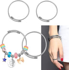 72 Pieces 130-Piece Bracelet and Pendant Making Kits with Premium Metal and Glass Pendants - DIY Jewelry Craft Set