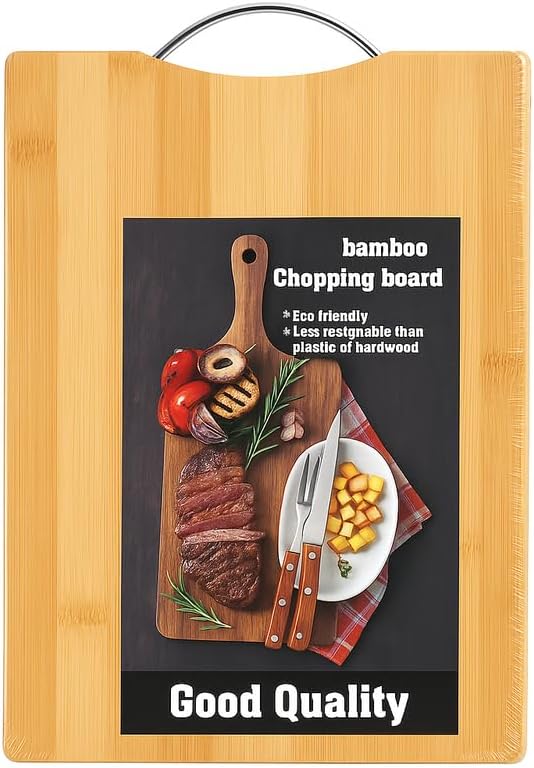 96 Pieces Wooden Cutting Boards for Kitchen (Large Chopping Board with Handle – Durable Wood Butcher Block)