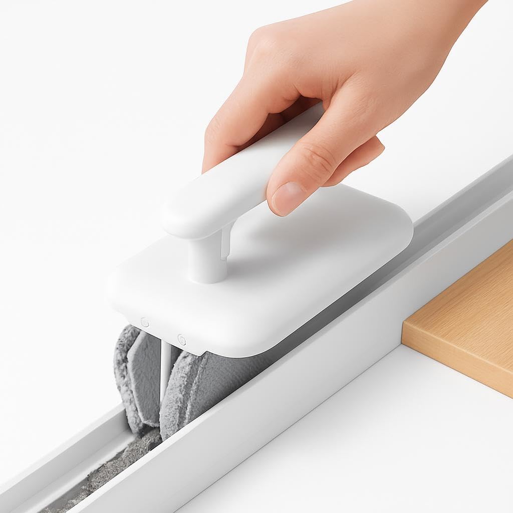 Multi-Functional Groove Cleaning Brush – White – HIPS + Shanhu Velvet + Brushed Fabric