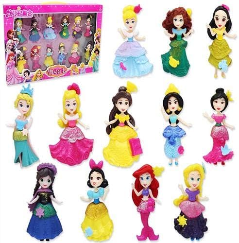 Fitto 12-Piece Princess Doll Set – Soft Glue Dolls for Girls, Perfect for Pretend Play, Dance & Dress-Up, Princess-Themed Toy Set, Ideal Gift for Kids Ages 3+.