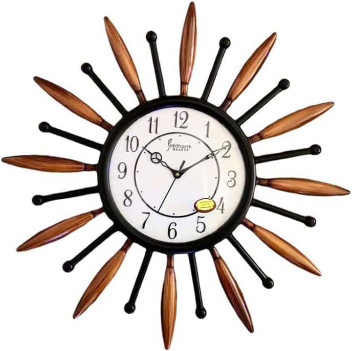 60 Pieces Elegant Sun Design Wall Clock | Unique Decorative Timepieces for Home and Office | Modern Sunburst Style with Durable Construction | Ideal for Living Room (Bedroom – Kitchen)