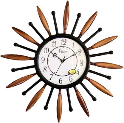 Elegant Sun Design Wall Clock | Unique Decorative Timepiece for Home and Office | Modern Sunburst Style with Durable Construction | Ideal for Living Room, Bedroom, Kitchen
