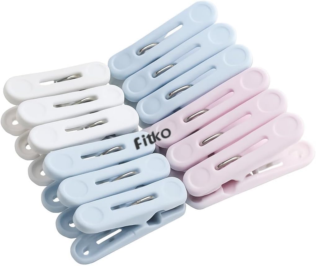 Plastic Cloth Pins, 18 Pieces - Multicolour for Laundry and Crafts