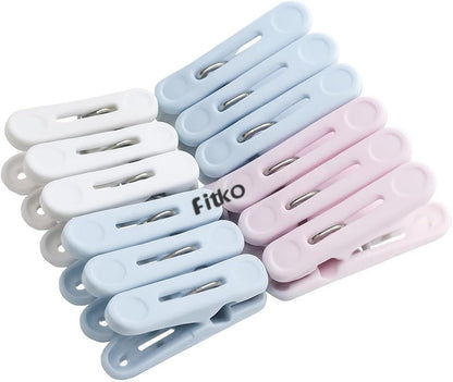 Plastic Cloth Pins, 18 Pieces - Multicolour for Laundry and Crafts