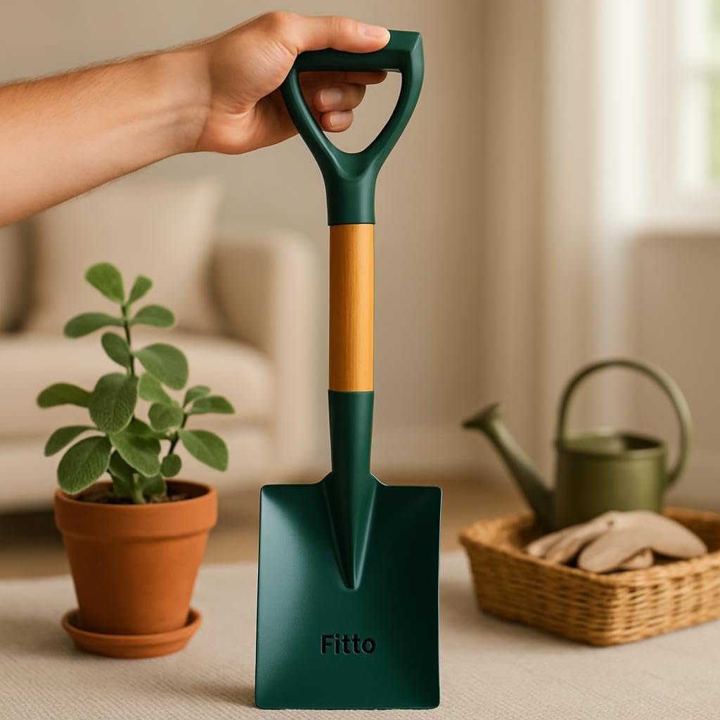 96 Pieces Small Garden Shovels with Green Metal Blade and Wooden Handle