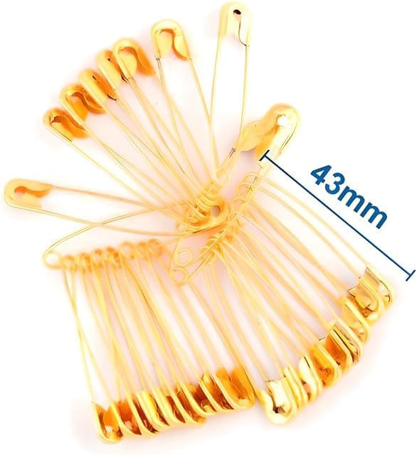 144 Pieces 30 Pieces Brass Safety Pins (43mm - Sewing – Craft & DIY Hardware)