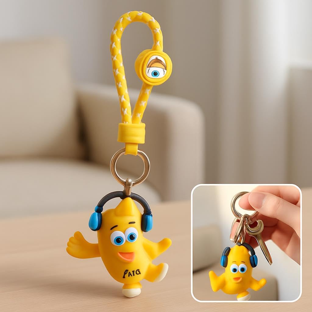 120 Pieces Banana Fruit 3D Doll Car Keychain -s