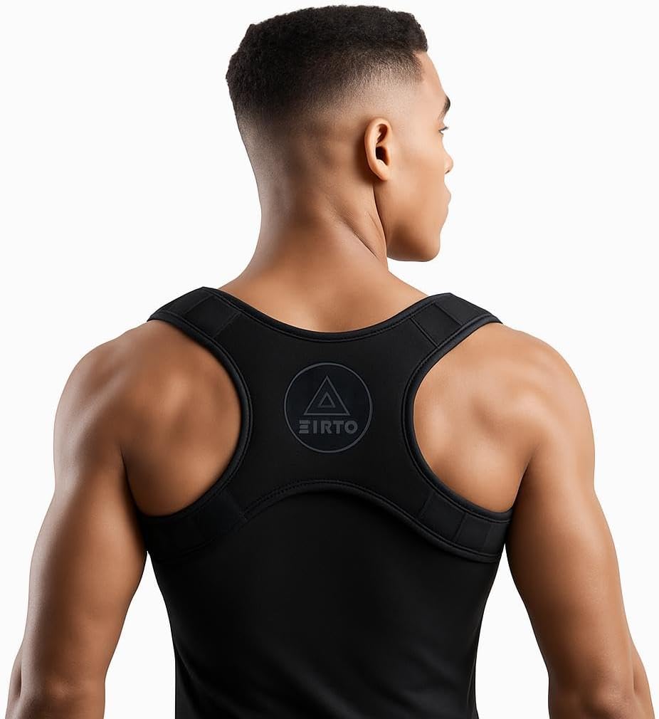 96 Pieces Adjustable Posture Correctors for Men and Women - Upper Back Support Brace - Black