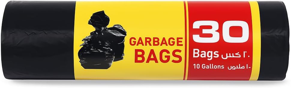 120 Pieces 30-Pack Heavy Duties (10 Gallon Black Garbage Bags – 54x60cm – Puncture and Leak-Resistant Kitchen Trash Bags for Waste Containment – Strong and Durable)