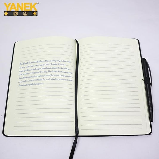 A5 Lined Notebook 100 Sheets 80gsm 21.9x14.5cm Black Cover